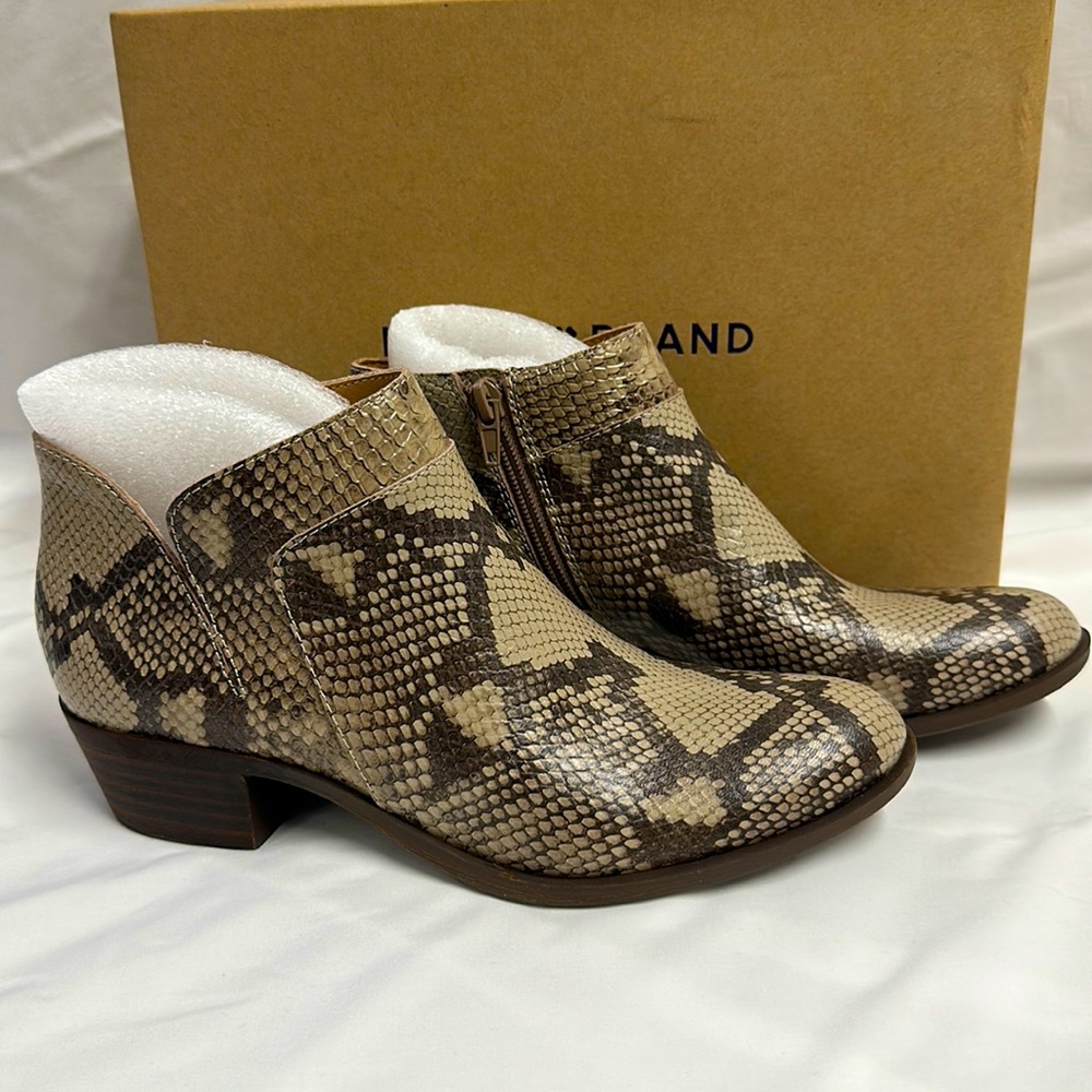 Lucky Brand Brintly2 Snake Skin Boots/Booties Size 7.5 New In Box